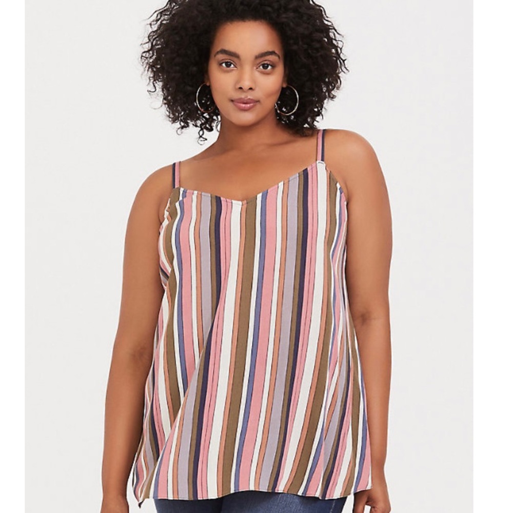 Torrid Size 1 (14-16) Multi-Stripe Gauze Swing Cami